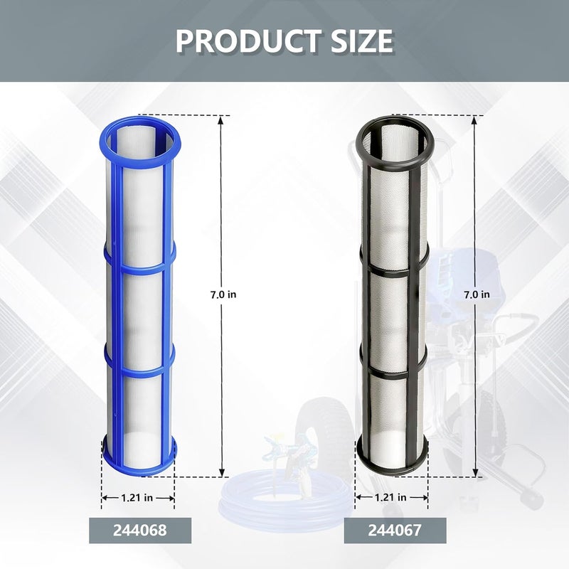KUEDPEZ 244067 & 244068 Manifold Filter Set, Compatible with Graco Airless Paint Sprayer 695, 795,1095,3900,5900, 7900 Airless Paint Sprayer Filter, 60 Mesh & 100 Mesh (3+3 Pack) - Image 3